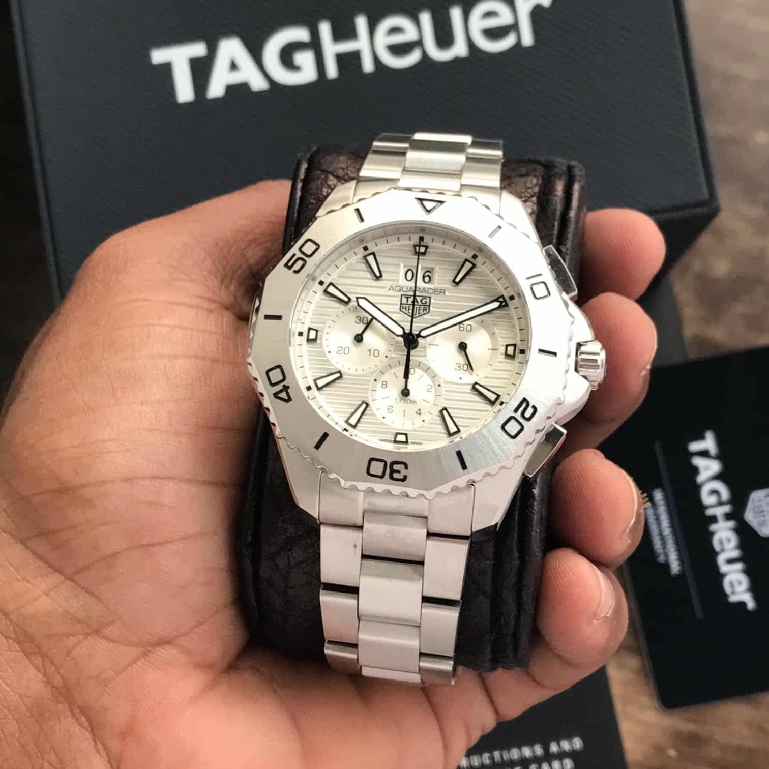TAG Heuer Aquaracer Professional 200 Date Chronograph's White Dial Mens Watch