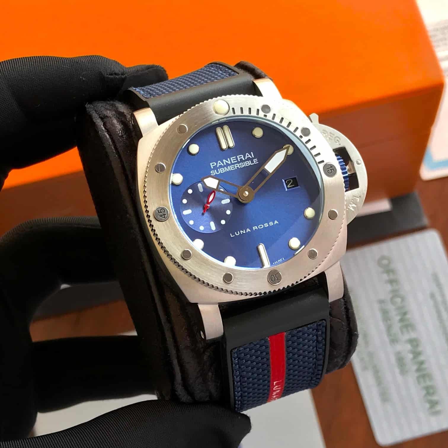 Panerai Submersible 44mm Blue Dial Quaranta Quattro Luna Rossa Boutique Automatic men's Watch