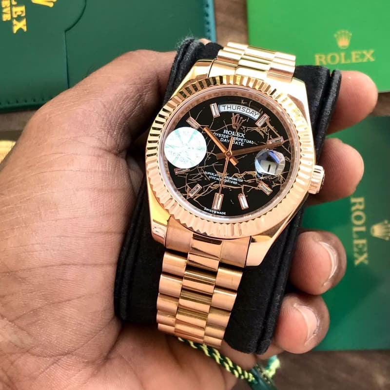 Rolex Day & Date 41 Rosegold Brown Dial Japanese Master Quality Automatic Mens Watch - Image 2