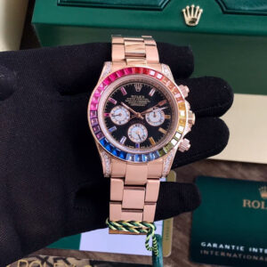 Rolex Rainbow Daytona Rose gold Tone Automatic Japanese Mens Watch