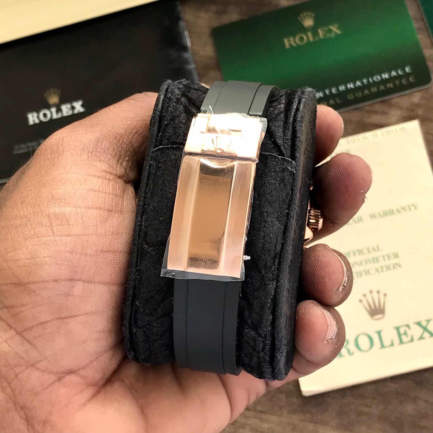Rolex SkyDweller Grey Dial Black Fiber Belt Japanese Automatic Mens Watch - Image 3