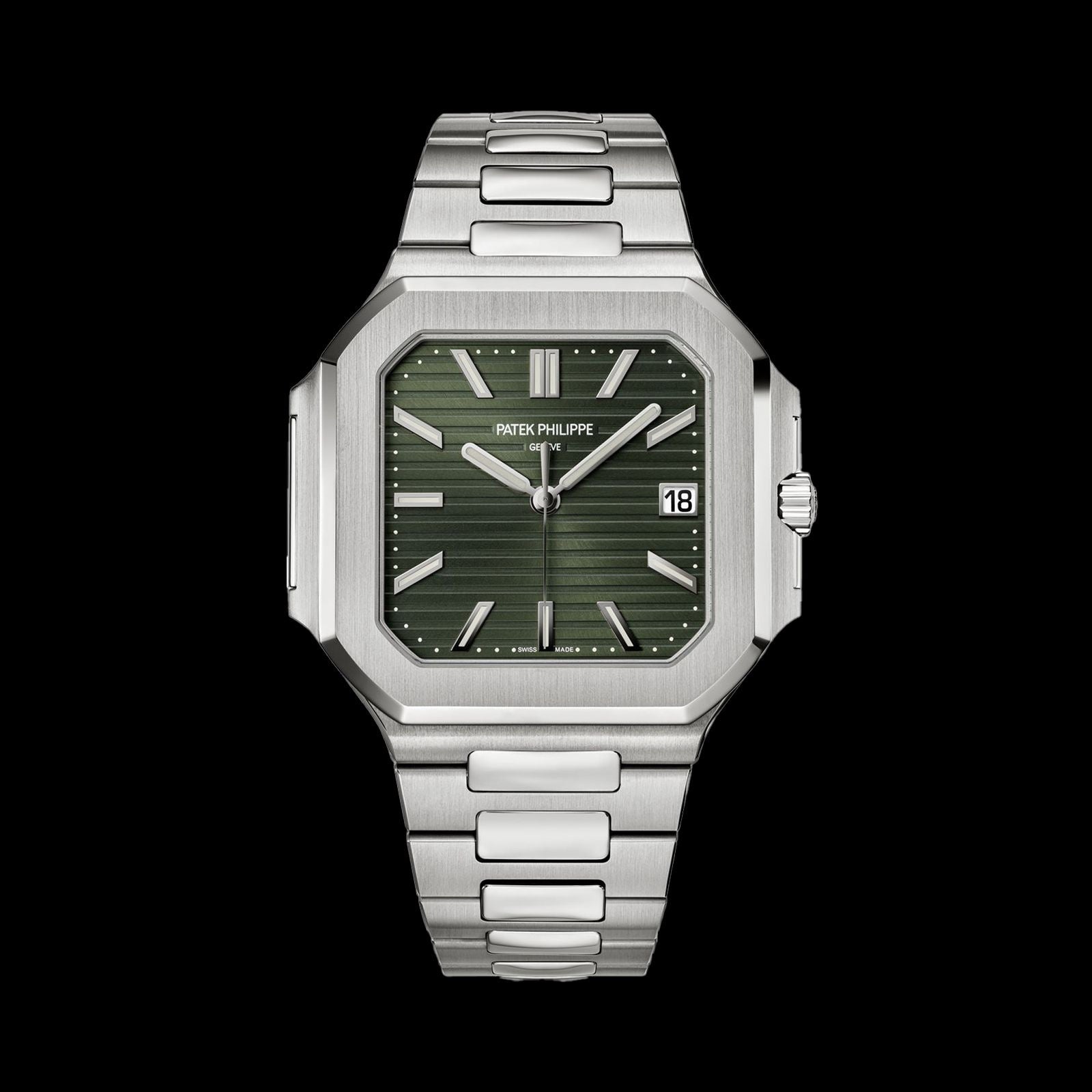Patek Philippe Cubitus Stainless Steel Olive Green Dial Men's Watch - Image 8