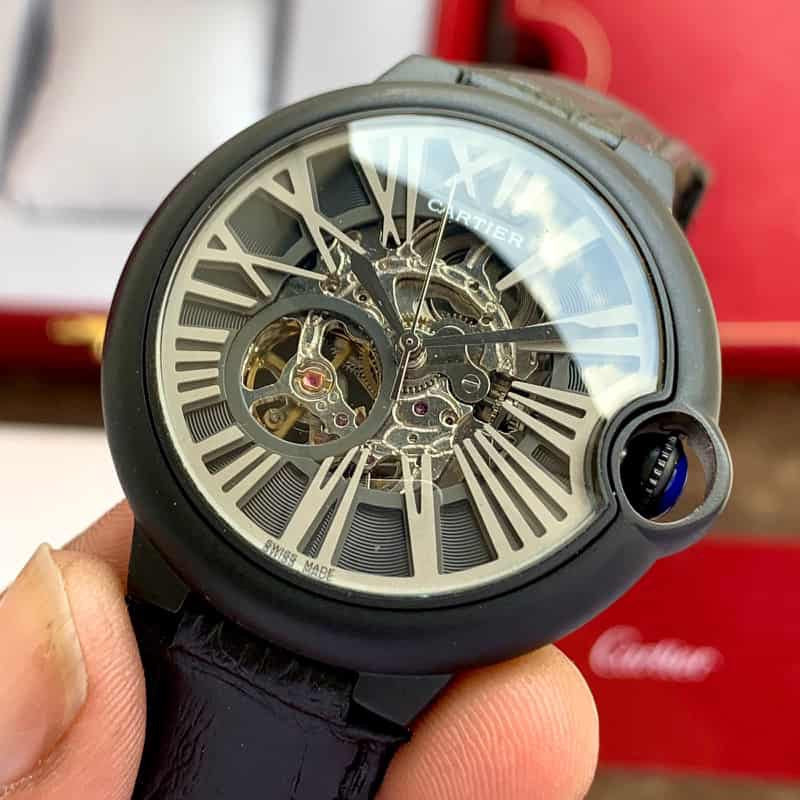 Cartier Ballon Bleu Skeleton Black Dial Swiss Automatic Premium Men's Watch - Image 4