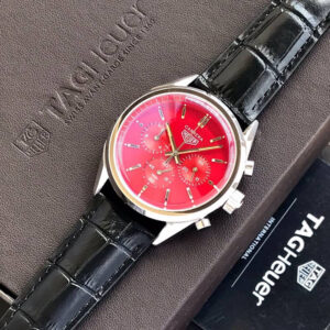 Tag Heuer Grand Carrera Red Dial & Black Leather Strap Japanese Master Quality Men's Watch