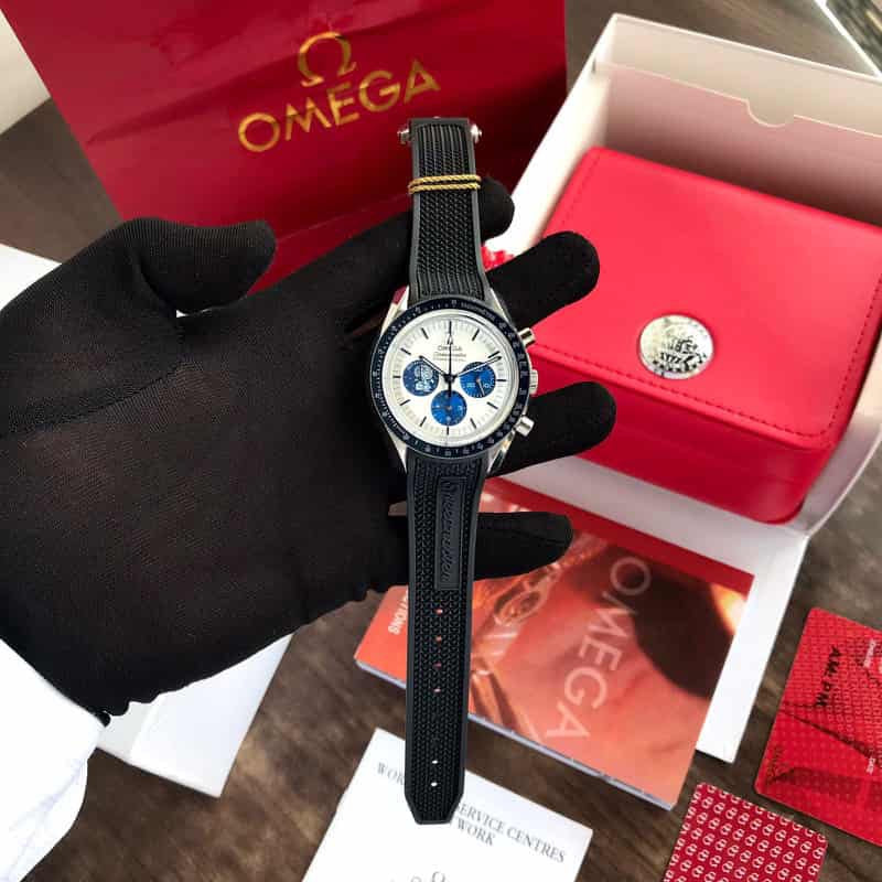 Omega Apollo 50th Anniversary Black Rubber Strap Limited Edition Men's Watch - Image 2