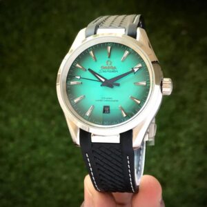 Omega Seamaster Aqua Terra Turquoise Dial Black Rubber Strap Automatic Mens Watch