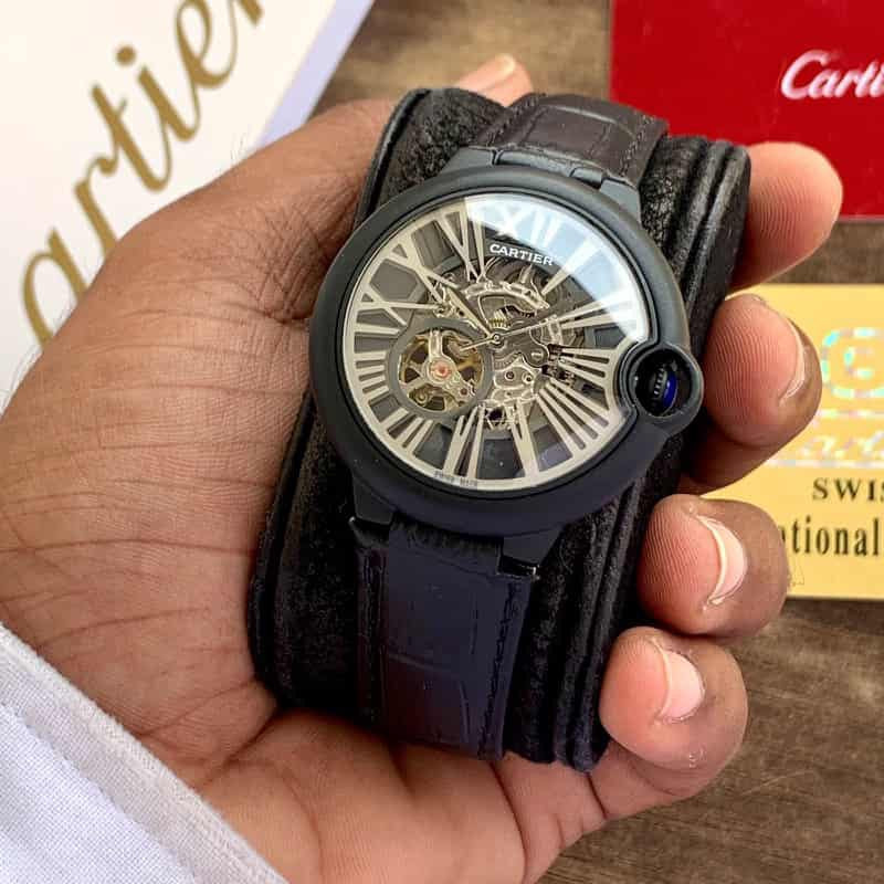 Cartier Ballon Bleu Skeleton Black Dial Swiss Automatic Premium Men's Watch - Image 2