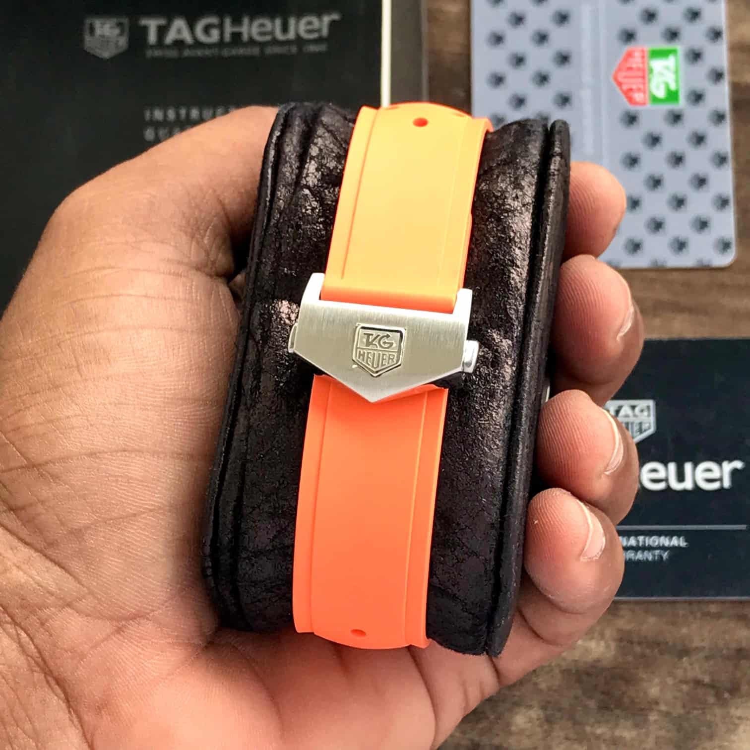 Tag Heuer Formula 1 Blue Dial Orange Strap Japanese Automatic Mens Watch - Image 4