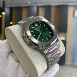 Patek Phillipe Nautilus Silver Green Dial Metal premium Automatic Shahrukh khan Watch [OPEN BACK]