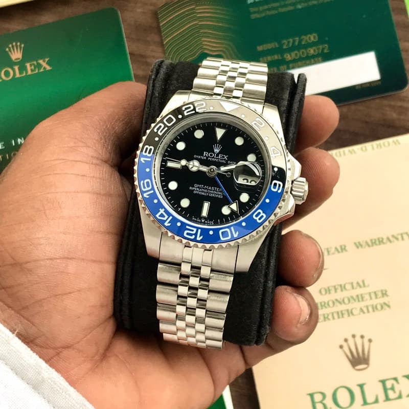 Rolex GMT Matser || Batman Limited Edition Silver Blue Japanese Automatic Master Quality Mens Watch - Image 2
