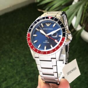 Emporio Armani AR11590 Diver GMT Blue Dial Men's Automatic Quality Watch