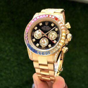 Rolex Rainbow Daytona Gold Tone Automatic Japanese Master Quality Men's Watch