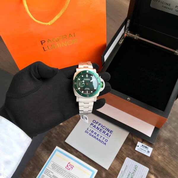Luminor Panerai Submersible Stainless eSteel Green Dial Automatic Premium Quality For Men's Watch - Image 4