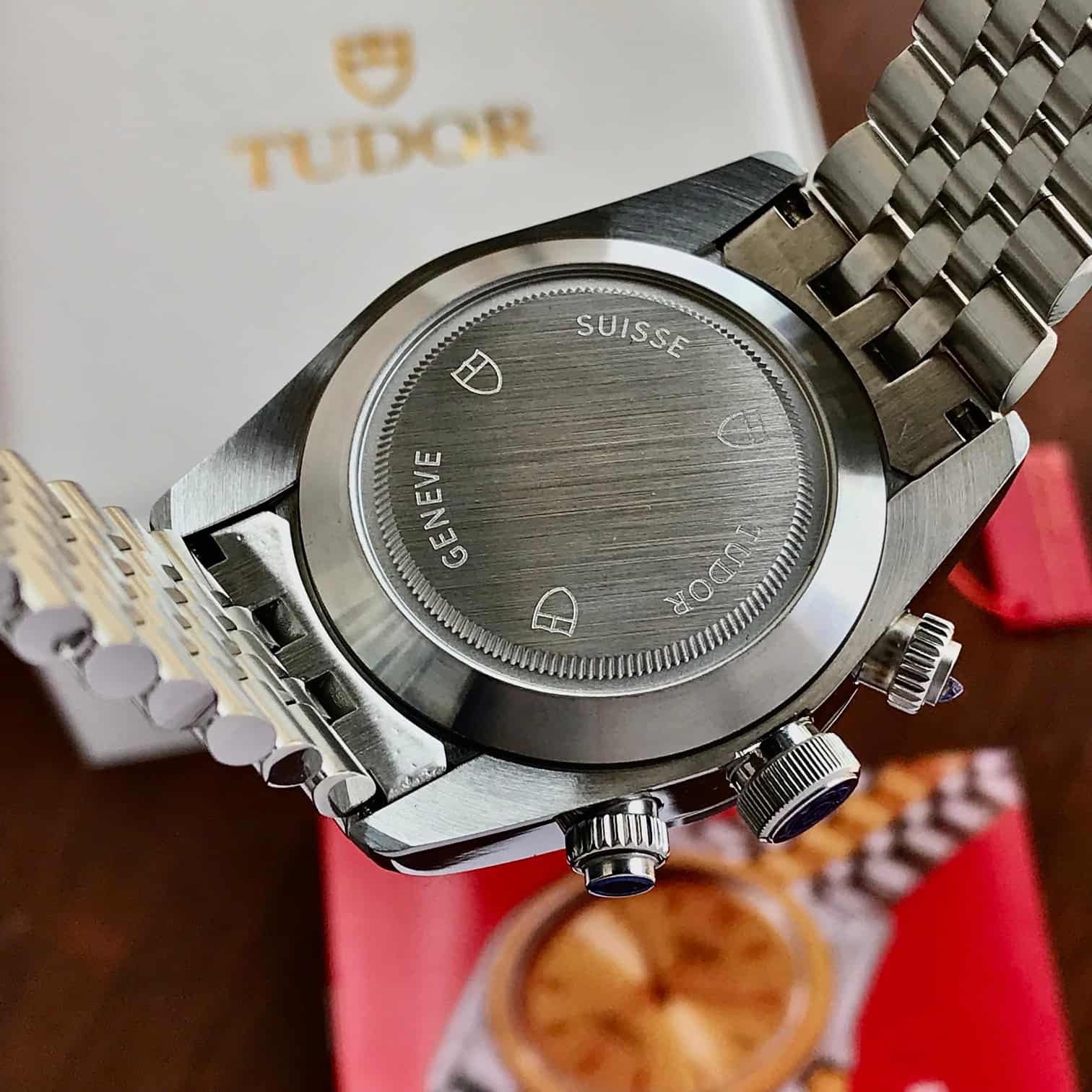 Tudor Black Bay Stainless Steel Pink Dial Jubil Chain Japanese Automatic Men's Watch - Image 5