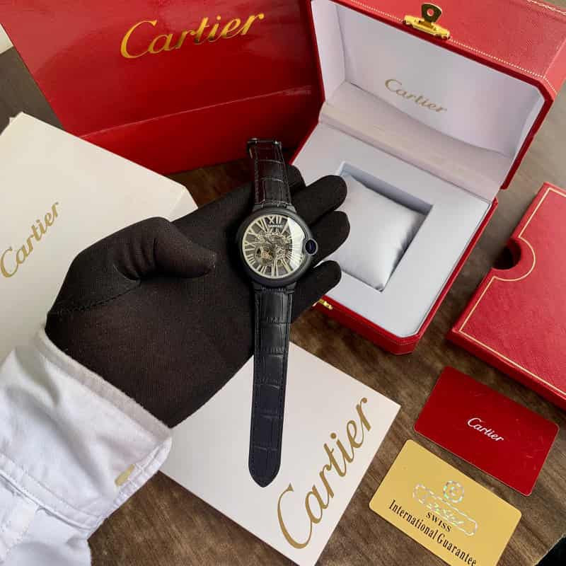 Cartier Ballon Bleu Skeleton Black Dial Swiss Automatic Premium Men's Watch - Image 5