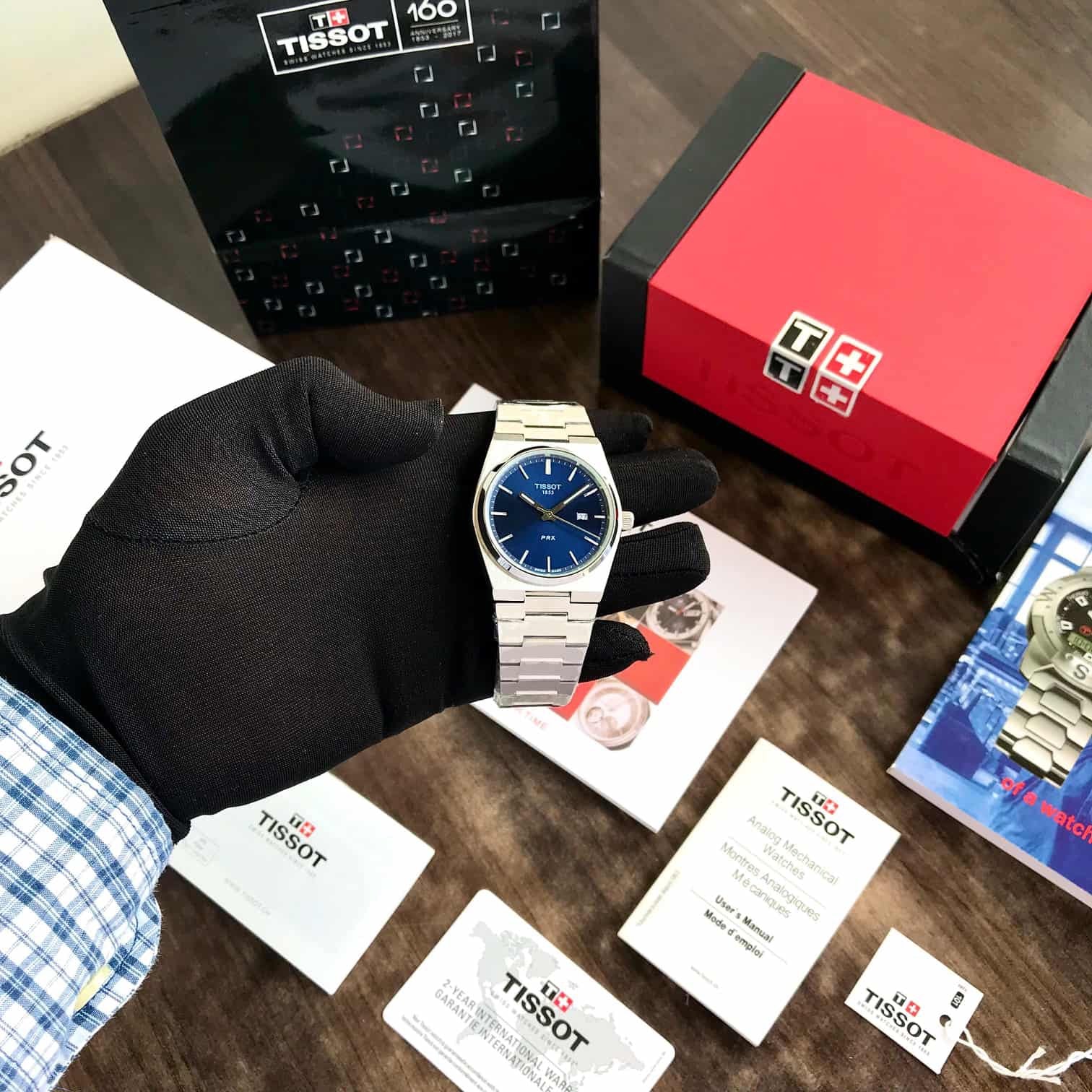 Tissot PRX T-Classic Stainless Steel Blue Dial Japanese Quartz Mens Watch - Image 2