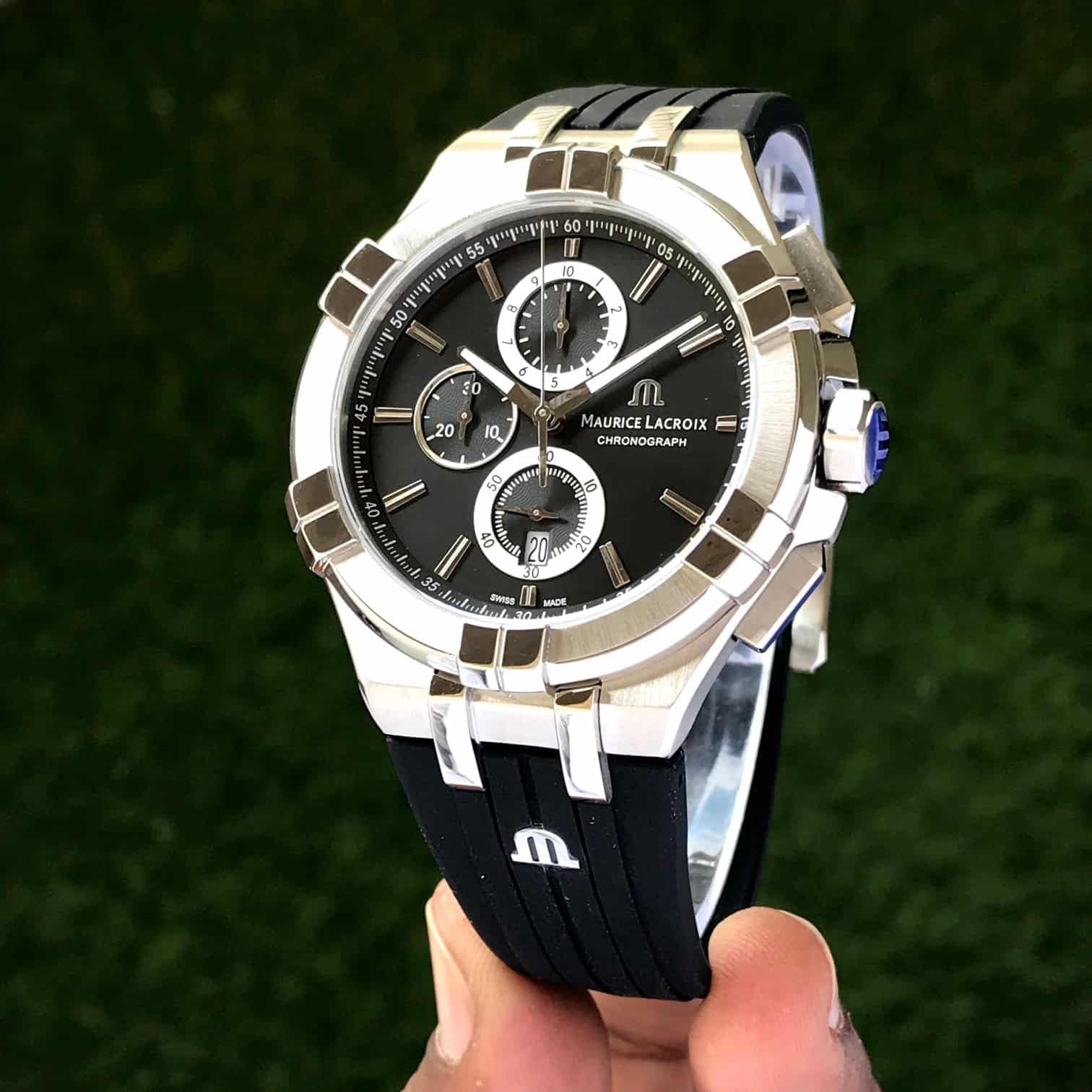 Maurice Lacroix Aikon Quartz Chronograph Full Black Authentic Mens Watch - Image 4