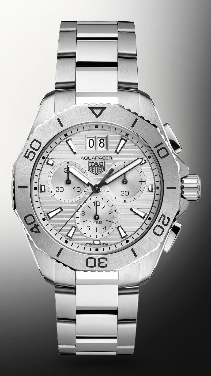 TAG Heuer Aquaracer Professional 200 Date Chronograph's White Dial Mens Watch - Image 2