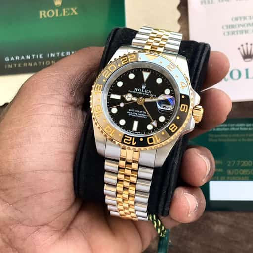 Rolex GMT-Master II With Black Ceramic Bezel Yellow Gold Japanese Automatic Mens Watch - Image 3