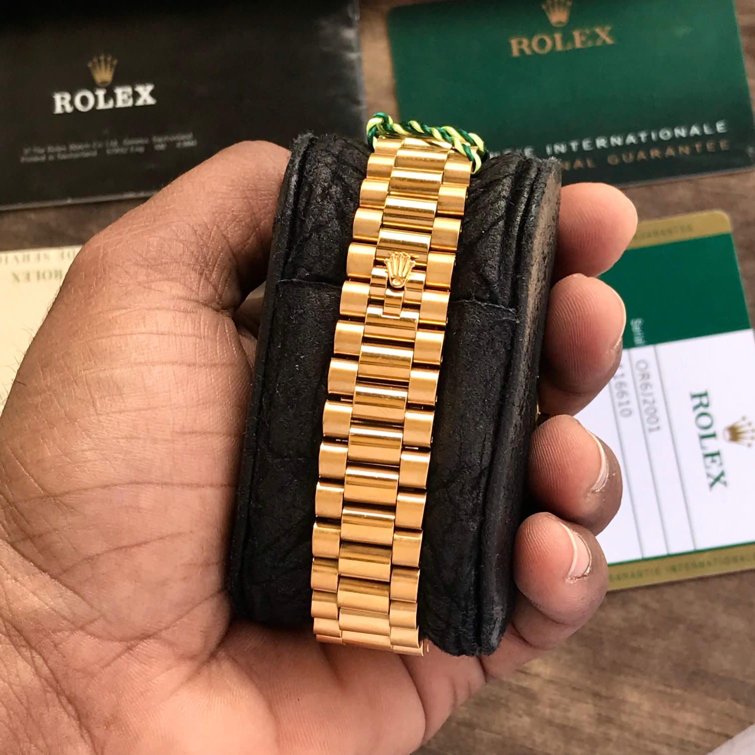 Rolex Day Date Golden Diamond Bazel Ring - Image 6