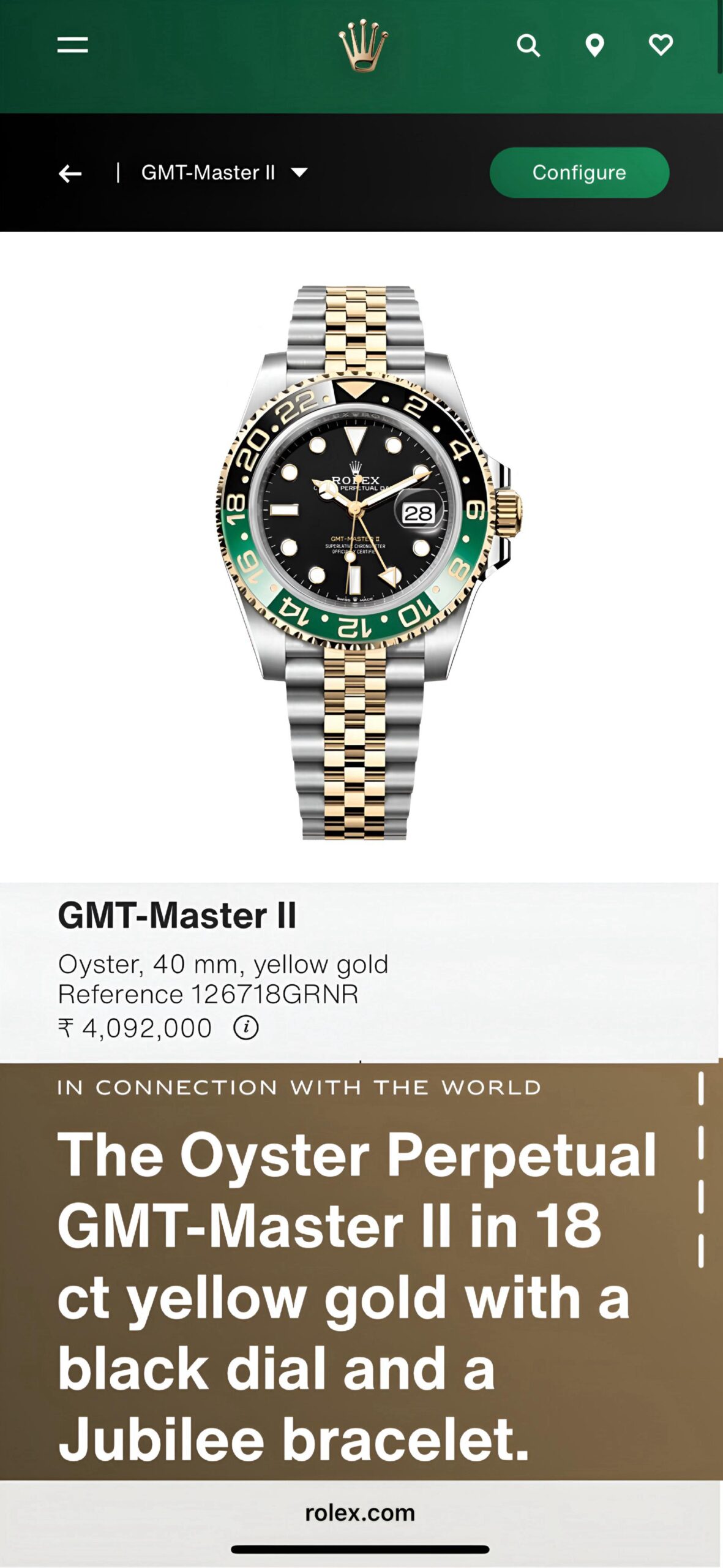 Rolex GMT Sprite 100% Japanese Automatic - Image 3