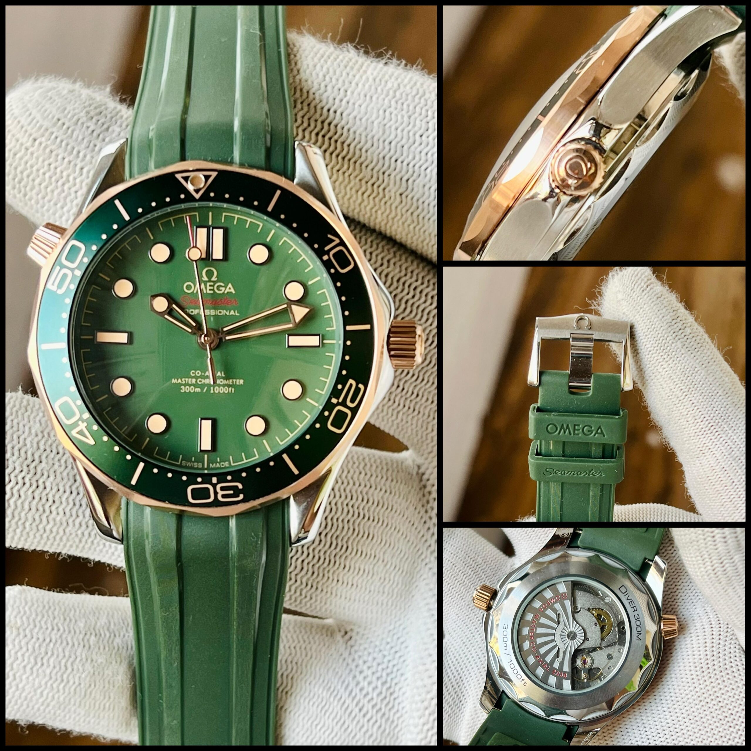 Omega Seamster Golden and Green Luxury look Japanese Automatic Mens Watch - Image 2