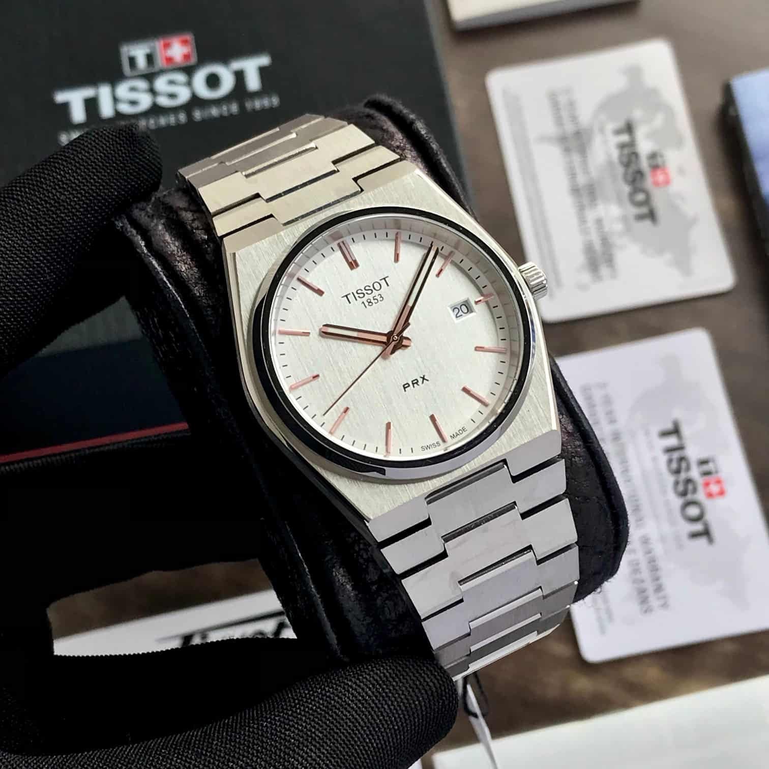 Tissot PRX Stainless Steel White Dial Japanese Mens Watch
