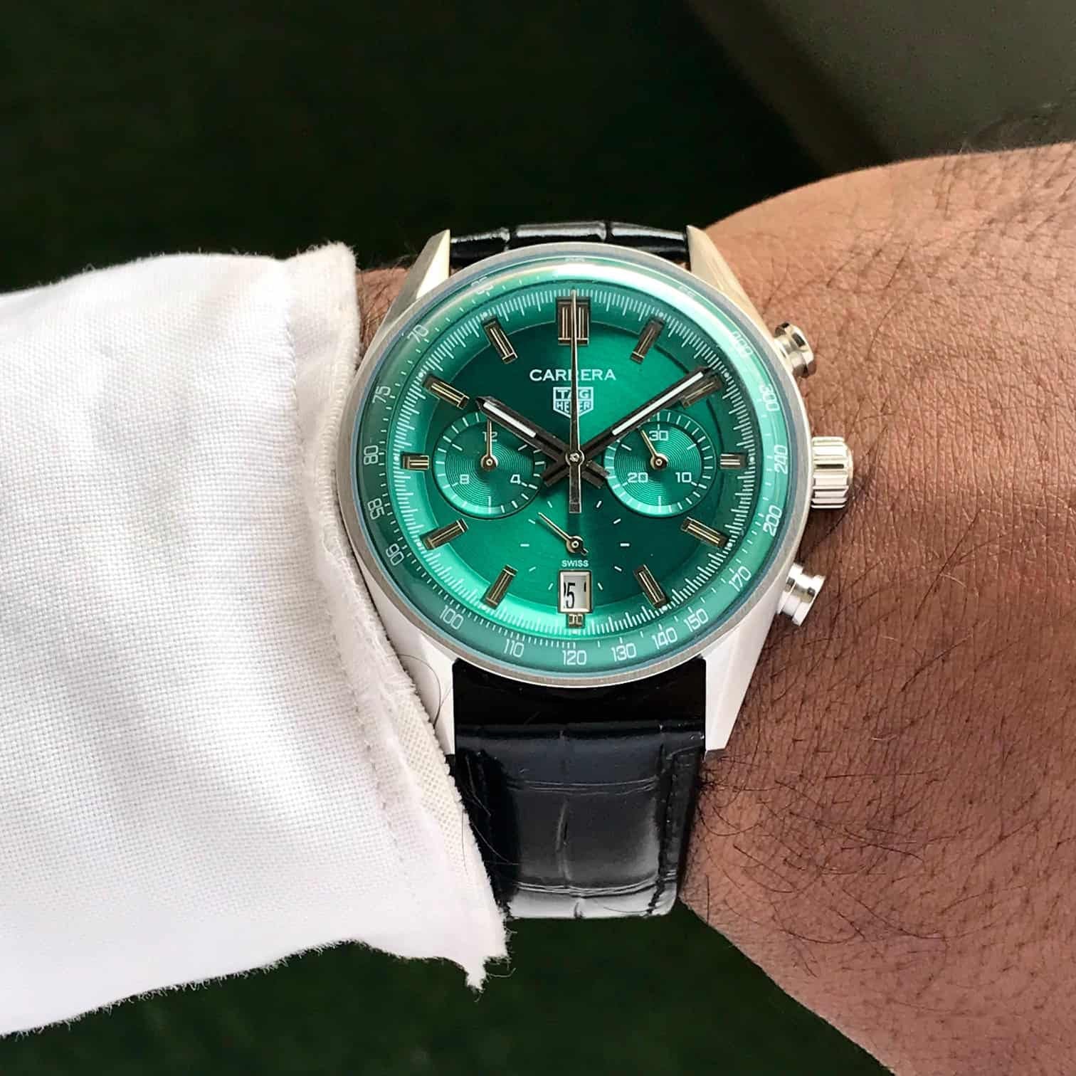 Tag Heuer Carerra Stainless Steel Green Dial Japanese Men's Watch - Image 3