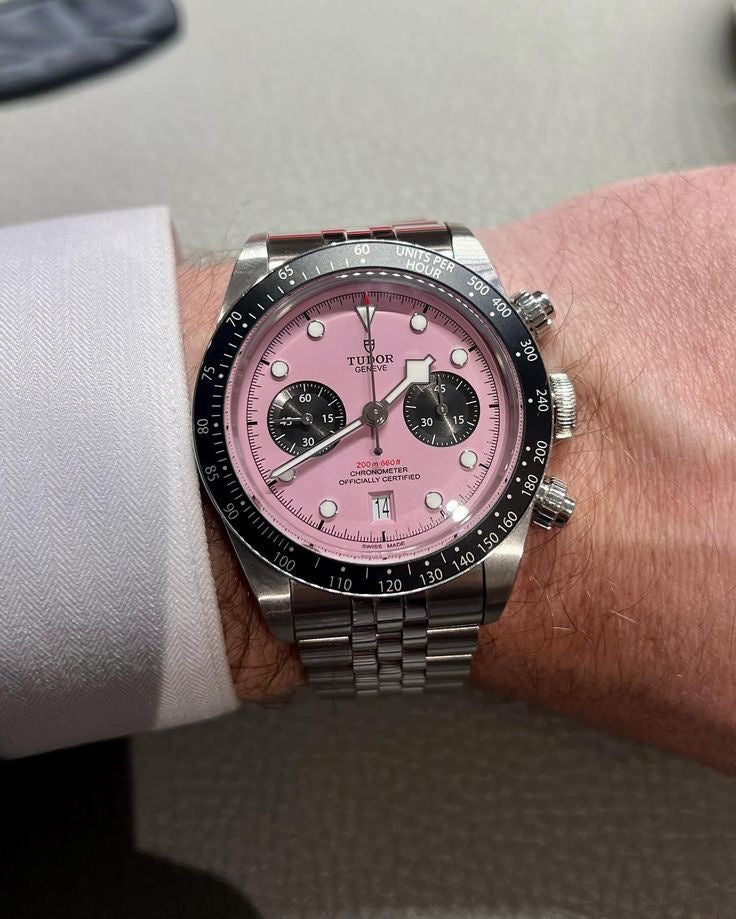 Tudor Black Bay Stainless Steel Pink Dial Jubil Chain Japanese Automatic Men's Watch - Image 3