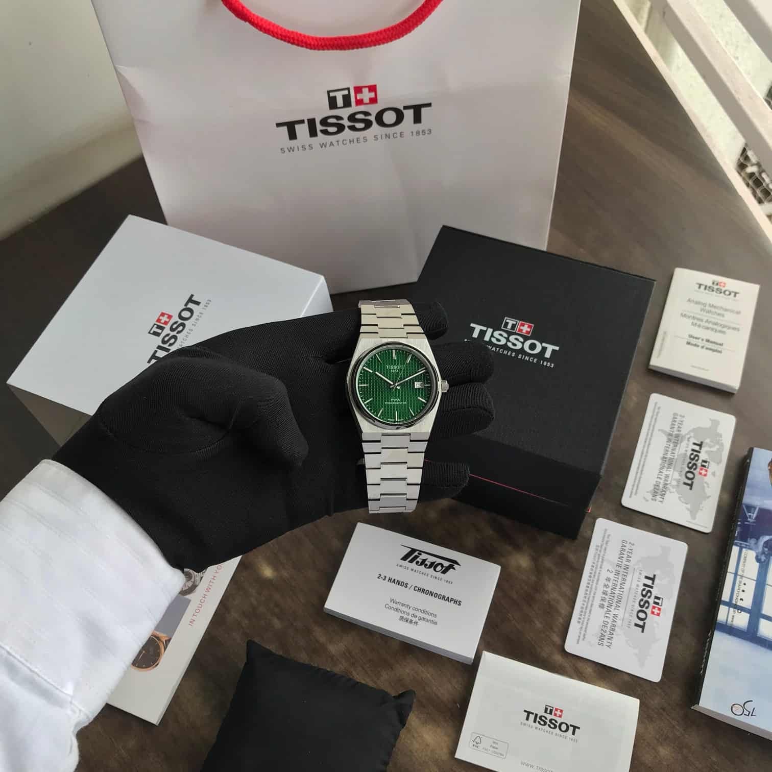 Tissot PRX Stainless Steel Green Dial Japanese Mens Watch - Image 2
