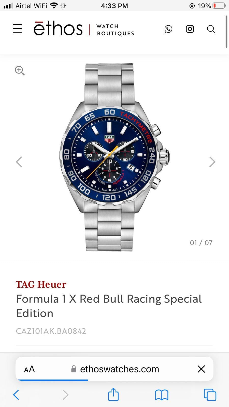 Tag Heuer Formula 1 X Aston Marin Limited Edition Authentic Men's Watch - Image 6