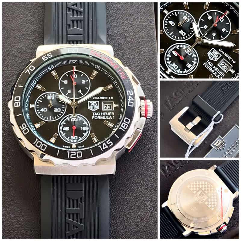 TAG Heuer Formula 1 Men's 43mm Stainless Steel Quartz Chronograph Black Fiber Strap Master Quality Watch - Image 2