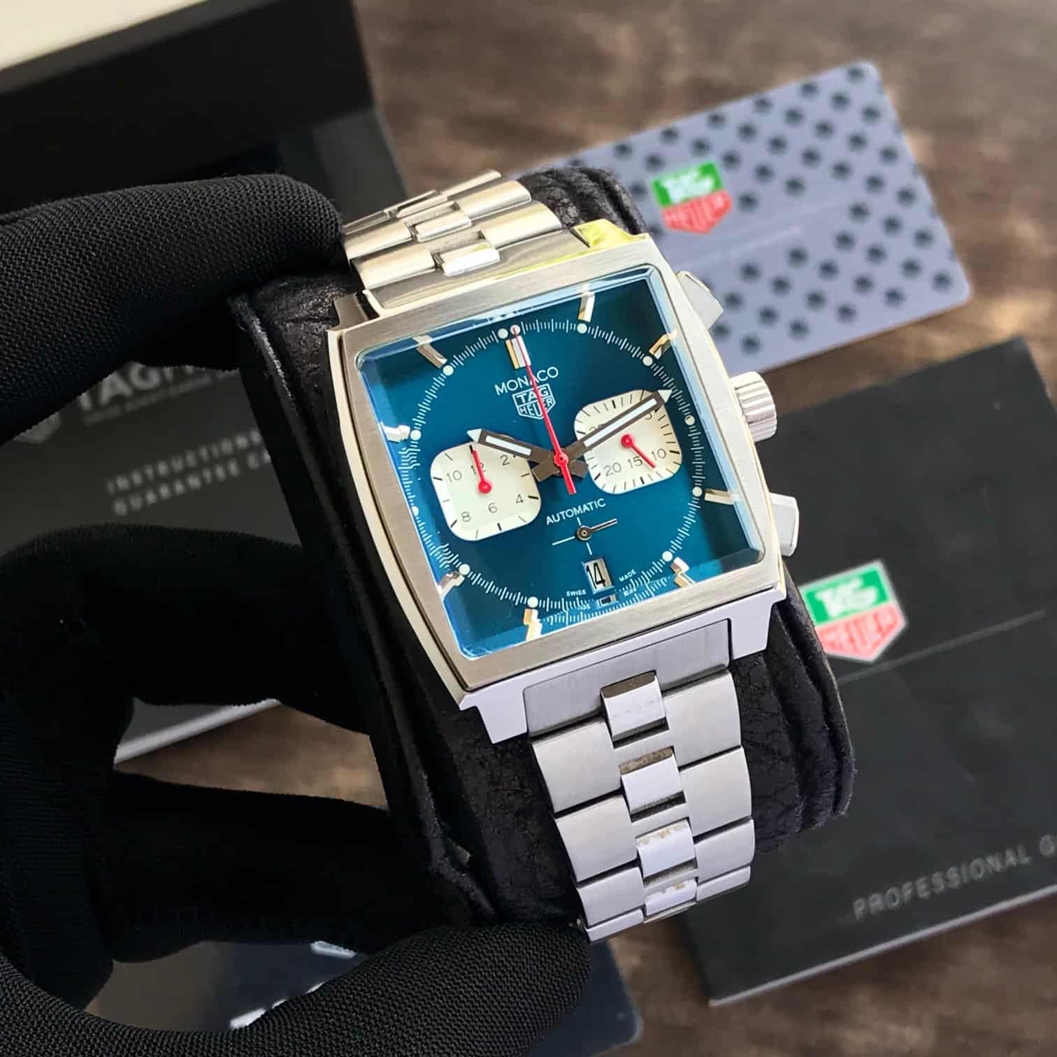 Tag Heuer Monaco Japanese Stainless Steel Blue Dial Mens Watch - Image 3