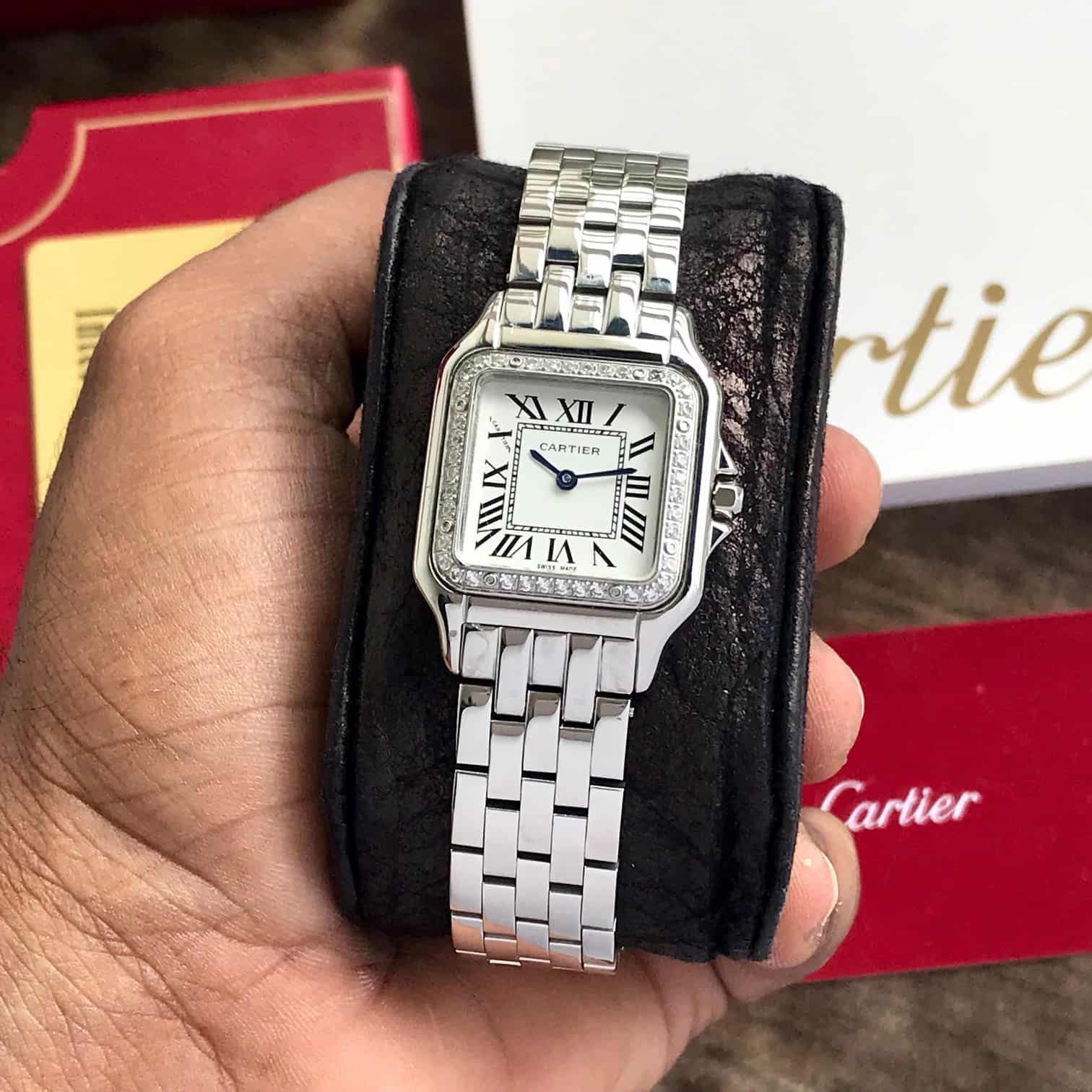 Cartier De Panthere Silver White Dial Premium Stainless Steel Womens Watch - Image 2