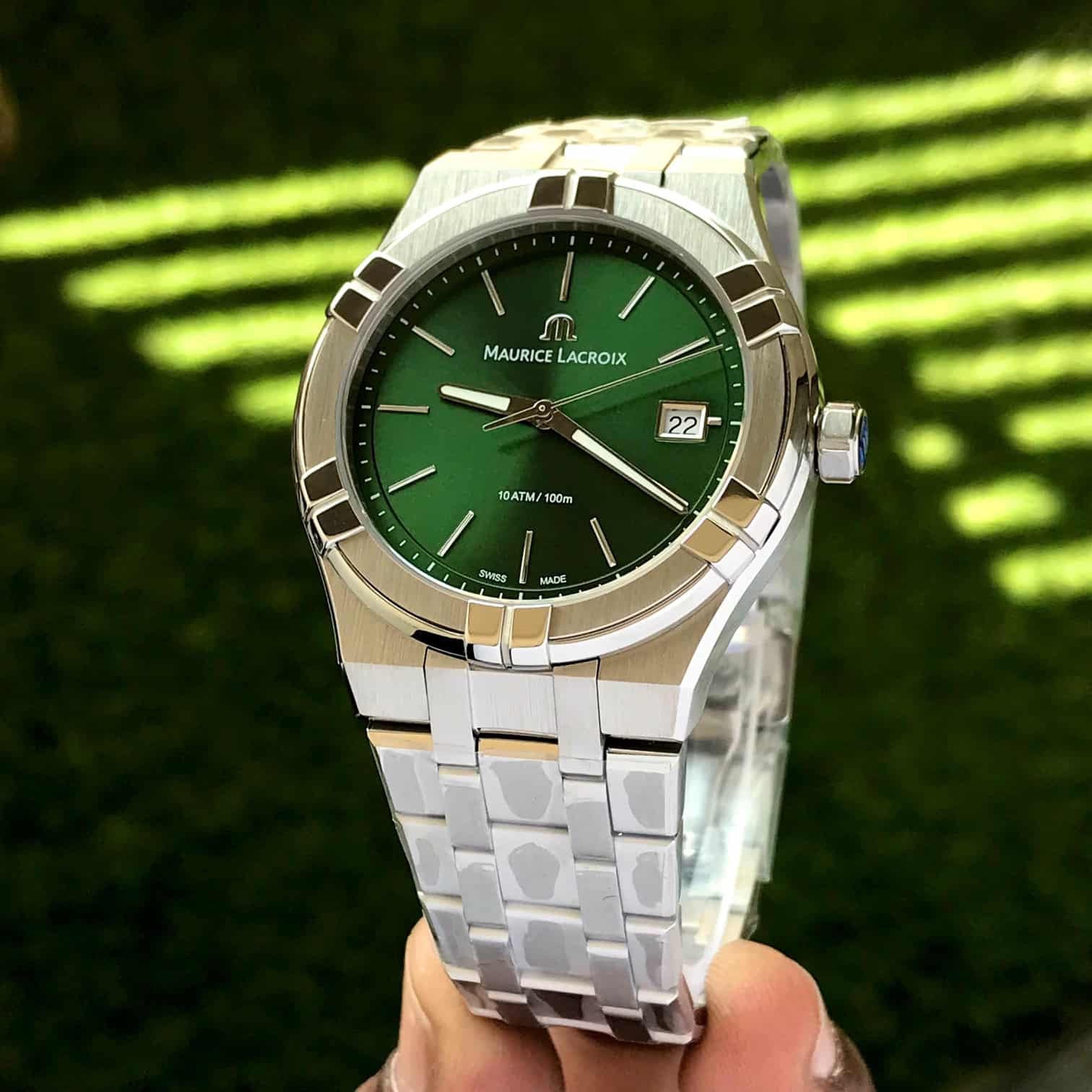 Maurice Lacroix Aikon Quartz 40mm Authentic Stainless Steel Green Dial - Image 7