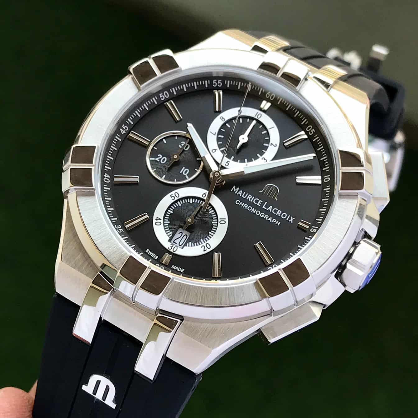 Maurice Lacroix Aikon Quartz Chronograph Full Black Authentic Mens Watch - Image 2