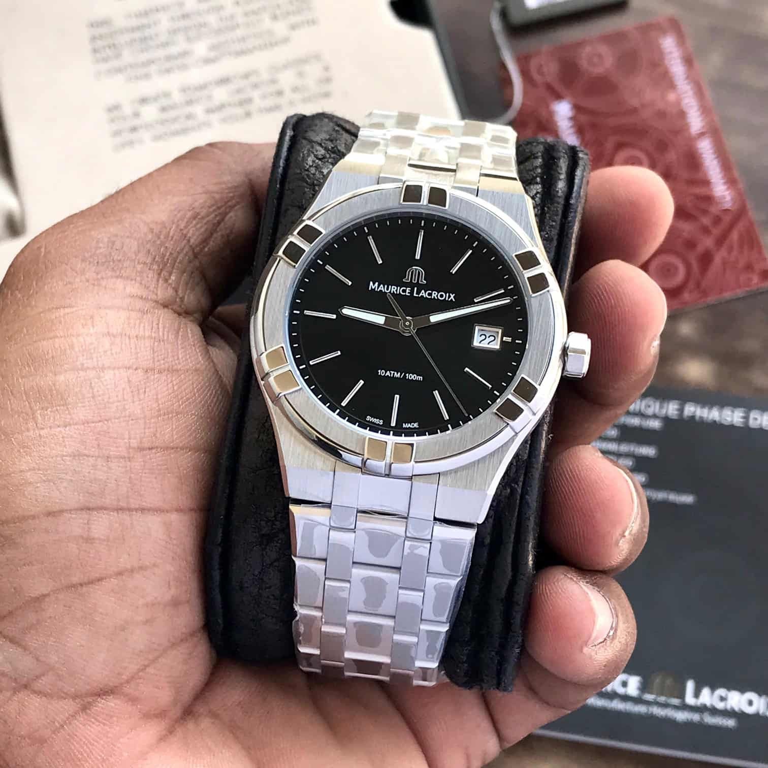Maurice Lacroix Aikon Quartz 40mm Authentic Stainless Steel Black Dial - Image 3