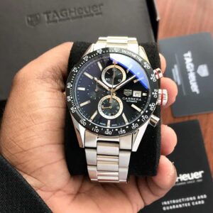 Tag Heuer Calibre 16 Silver Black Dial Japanese Quartz Chronograph's Mens Watch