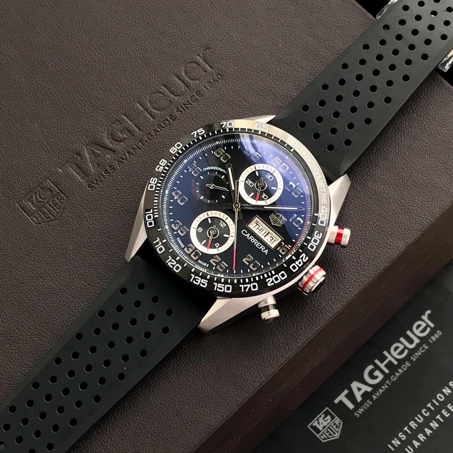 Tag Heuer Carrera Steel & Ceramic Automatic Black Fiber Men's Watch - Image 2