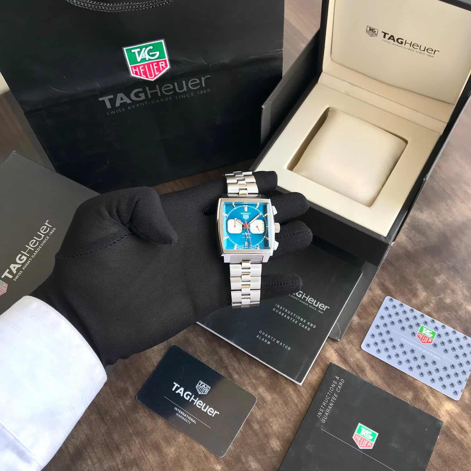 Tag Heuer Monaco Japanese Stainless Steel Blue Dial Mens Watch - Image 3