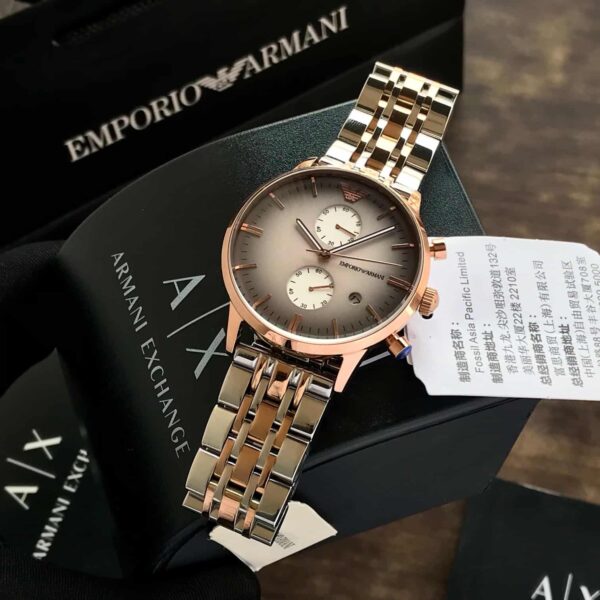 Emporio Armani AR1721 Gianni Two Tone Grey Dial Men's Watch - Image 2