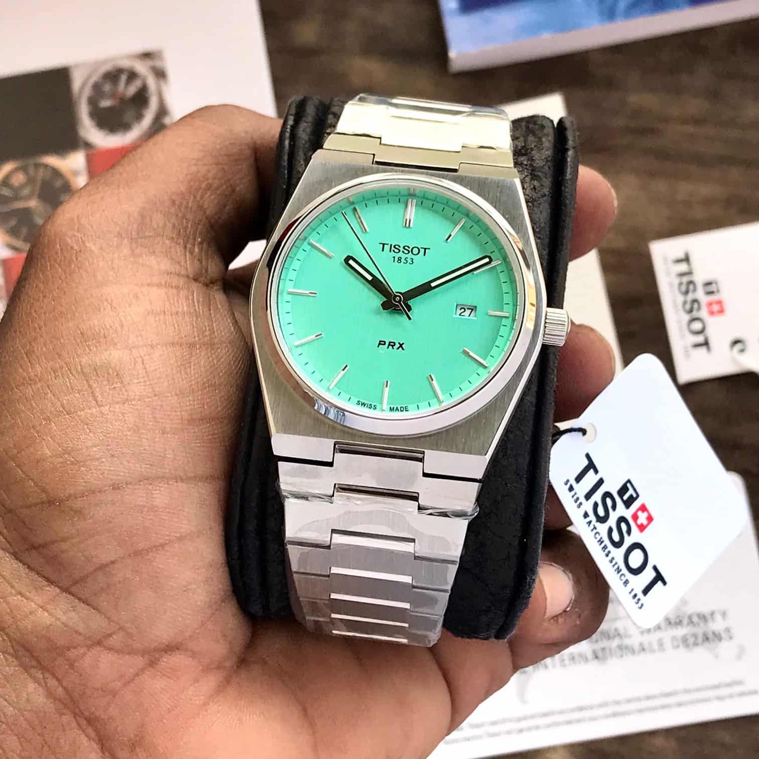 Tissot PRX T-Classic Tiffany Mint Japanese Quartz Movement Stainless Steel Watch - Image 4