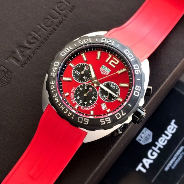 Tag Heuer Formula 1 Red Stainless Steel Japanese Quality Quartz Chronograph Master Quality Men's Watch - Image 2