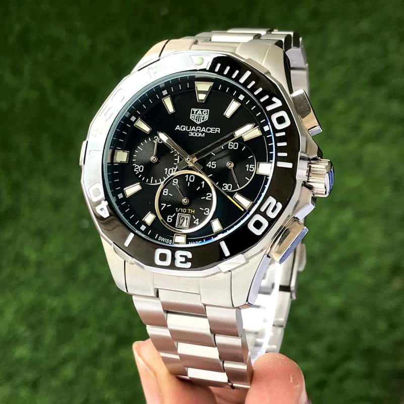 Tag Heuer Aquaracer Stainless Steel Black Dial Master Quality Mens Watch - Image 4
