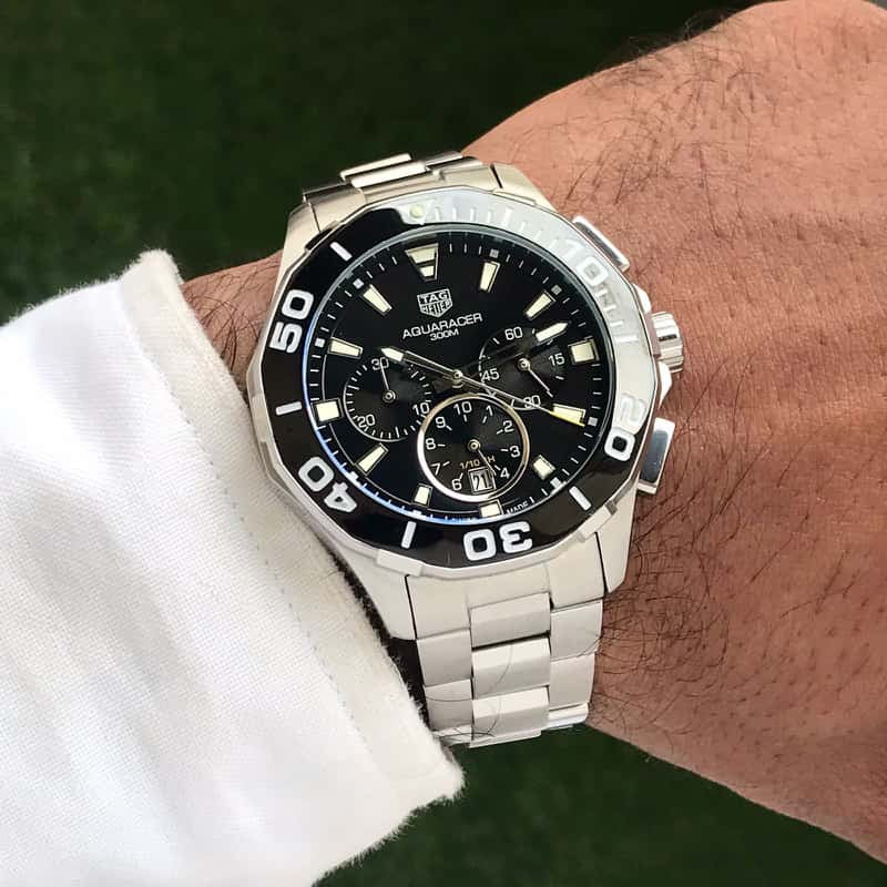 Tag Heuer Aquaracer Stainless Steel Black Dial Master Quality Mens Watch - Image 5