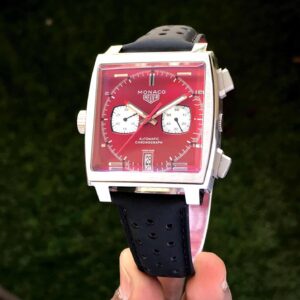 Tag Heuer Monaco Stainless Steel Red Dial Japanese Mens Watch