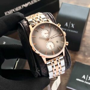 Emporio Armani AR1721 Gianni Two Tone Grey Dial Men's Watch