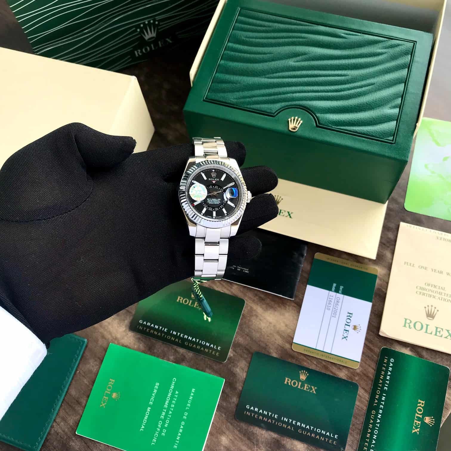 Rolex SkyDweller Stainless Steel Black Dial & Oyster Chain Strap Japanese Automatic Master Quality Men's Watch - Image 4