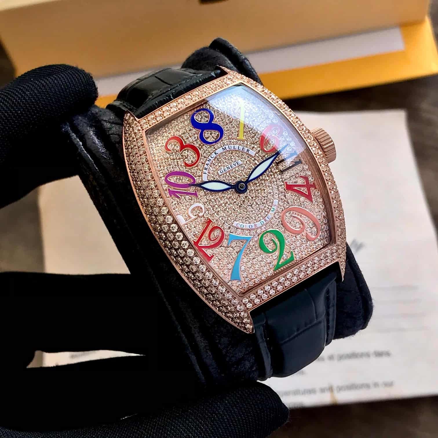 Frank Muller Geneve Crazy Hours Rosegold Diamond Body Automatic Men's Watch