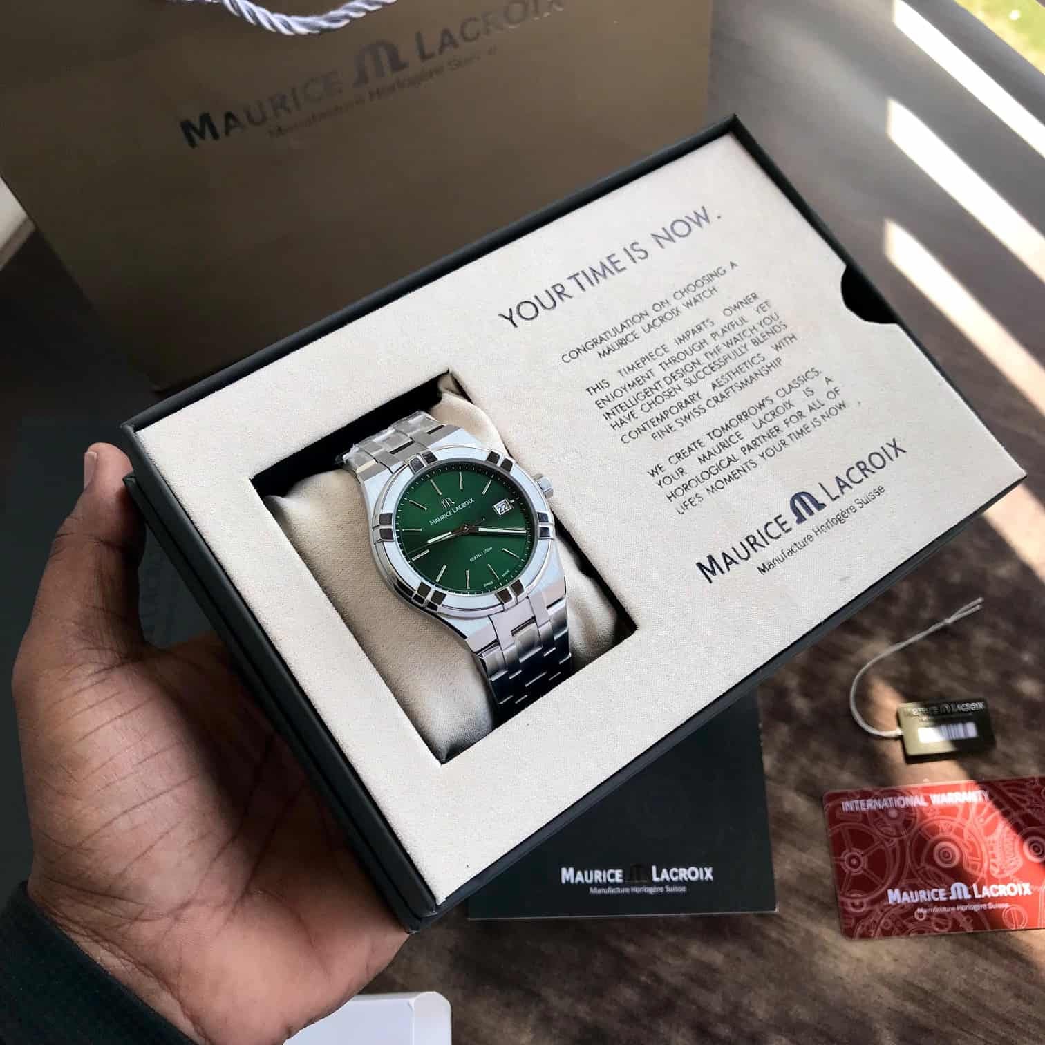 Maurice Lacroix Aikon Quartz 40mm Authentic Stainless Steel Green Dial - Image 8